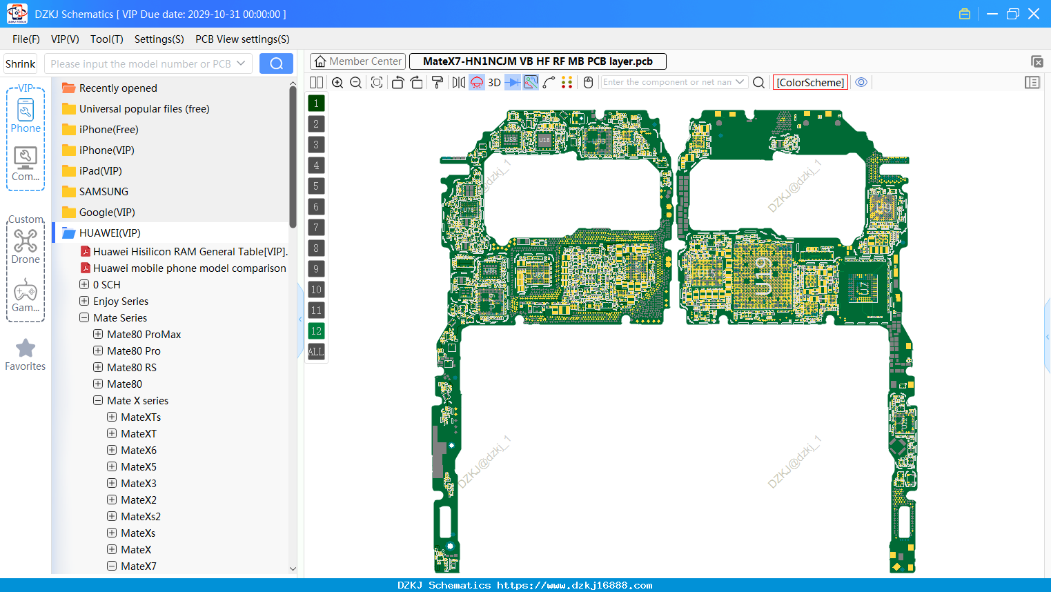 HUAWEI MateX7-HN1NCJM VB HF RF MB PCB Layer